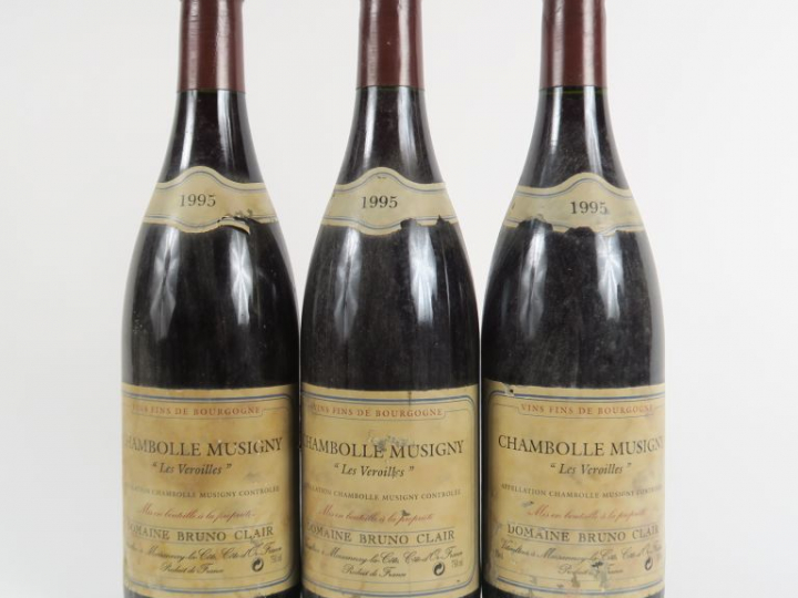 3 BOUTEILLES CHAMBOLLE MUSIGNY 'LES VEROILLES' BRUNO CLAIR - 1995 - ET