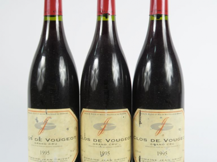 3 BOUTEILLES CLOS DE VOUGEOT GC JEAN GRIVOT - 1995