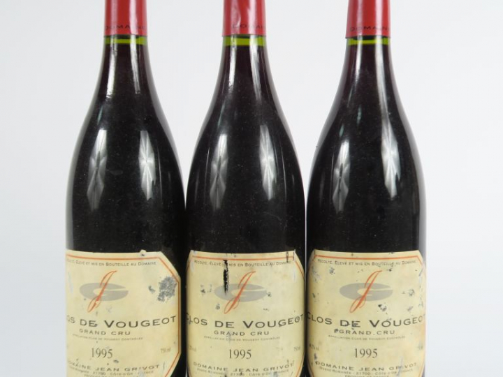 3 BOUTEILLES CLOS DE VOUGEOT GC JEAN GRIVOT - 1995