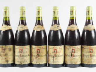 Vente aux enchères 6 BOUTEILLES VOLNAY SANTENOTS 1er CRU PRIEUR BRUNET - 1995 - ELA