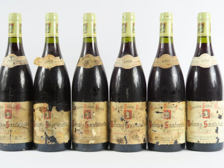 6 BOUTEILLES VOLNAY SANTENOTS 1er CRU PRIEUR BRUNET - 1995 - EA