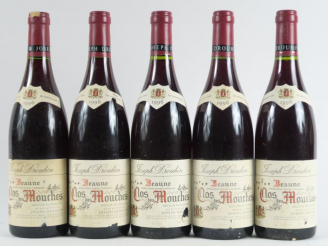 Vente aux enchères 5 BOUTEILLES BEAUNE CLOS DES MOUCHES JOSEPH DROUHIN - 1996 - ELA