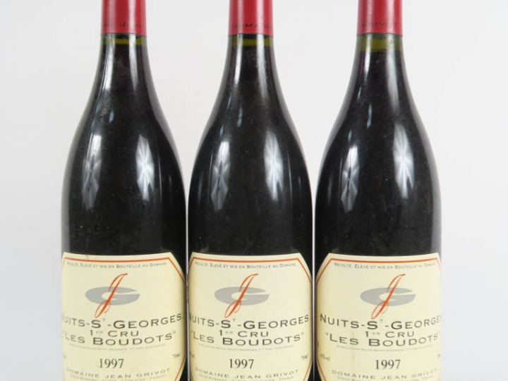 3 BOUTEILLES NUITS ST GEORGES 1er CRU 'LES BOUDOTS' JEAN GRIVOT - 1997