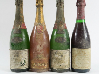 Vente aux enchères 4 VIEILLES BOUTEILLES : 2 CHAMPAGNE LAURENT PERRIER BS - 1 CHAMPAGNE G