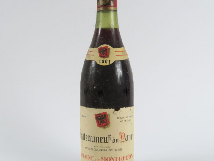 1 BOUTEILLE CHAUTEAUNEUF DU PAPE DOMAINE DE MONT REDON - 1961 - 2,5 CM
