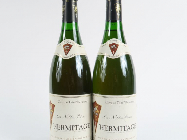 2 BOUTEILLES HERMITAGE BLANC 'LES NOBLES RIVES' CAVE DE TAIN - 1998