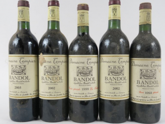 Vente aux enchères 5 BOUTEILLES DOMAINE TEMPIER BANDOL : 1 de 1993 - 1 de 1999 - 2 de 200