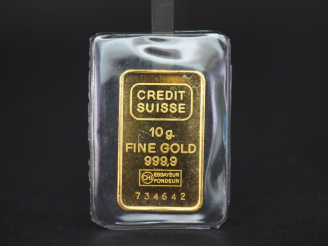 Vente aux enchères Lingotin or 10 g.  Numéroté 734642.  FRAIS ACHETEUR 10% TTC