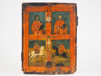 Vente aux enchères Icône de la Crucifixion à quatre registres. Russie, seconde moitié du 