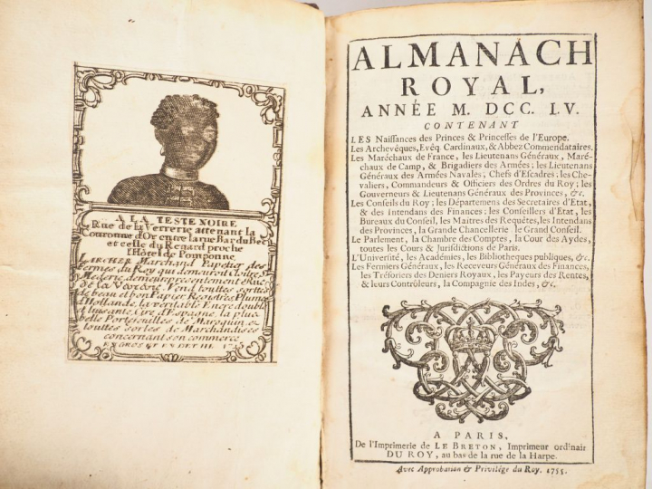 ALMANACH ROYAL. Année MDCCLV. Paris, Le Breton 1755. in-8, maroquin ro
