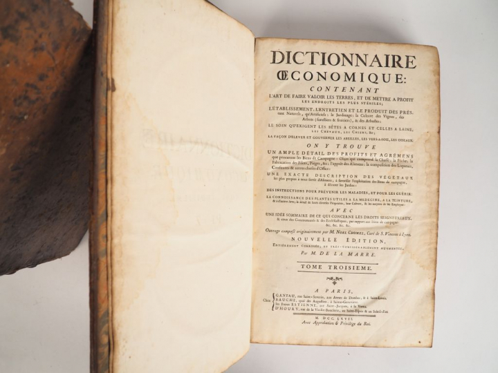 CHOMEL (Noël) Dictionnaire oeconomique contenant l'Art de faire valoir