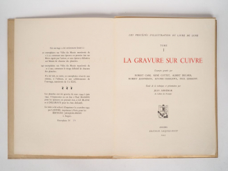 Vente aux enchères ADHEMAR (Jean). La Gravure sur cuivre. Etude de la technique et présen