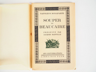 Vente aux enchères [BAINVILLE] NAPOLEON BONAPARTE. Souper de Beaucaire, présenté par Jacq