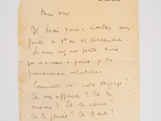 Vente aux enchères CELINE (Louis-Ferdinand). LETTRE AUTOGRAPHE signée et datée 29 X 1934,