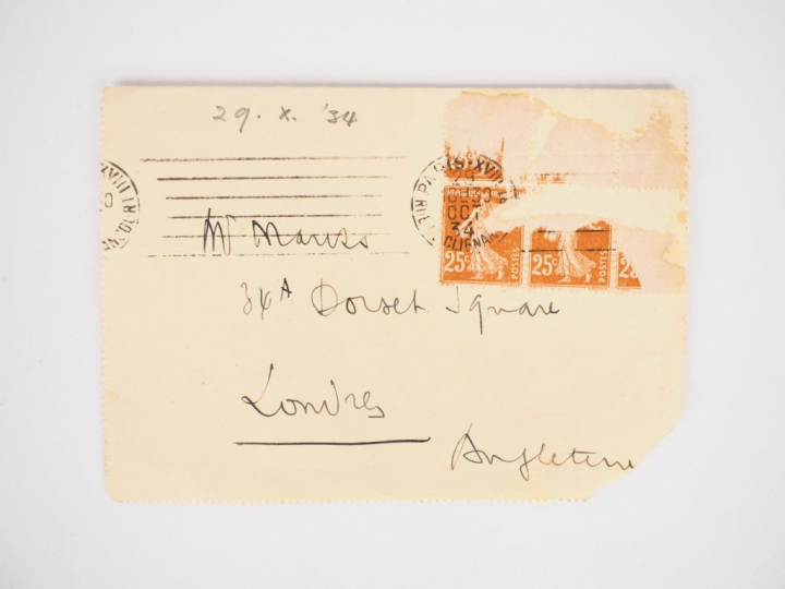 CELINE (Louis-Ferdinand). LETTRE AUTOGRAPHE signée et datée 29 X 1934,