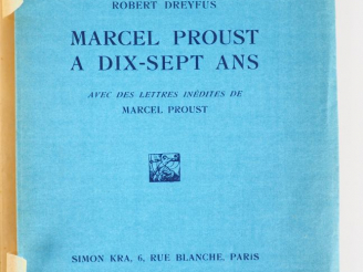 Vente aux enchères DREYFUS (Robert). Marcel Proust à dix sept ans. Paris, Kra 1926. in-12