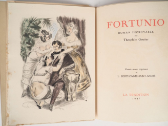 Vente aux enchères GAUTIER (Théophile). Fortunio. Roman incroyable. Vernis mous originaux