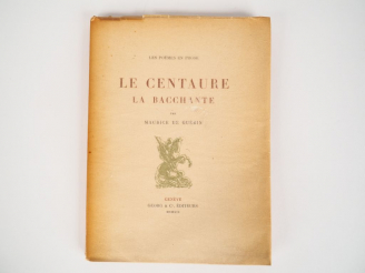 Vente aux enchères GUERIN (Maurice de). Le Centaure et la Bacchante. Ornés de bois origin