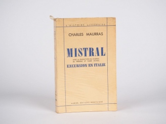 Vente aux enchères MAURRAS (Charles). Mistral. Excursion en Italie. Avec la traduction du
