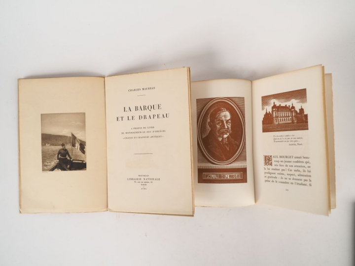MAURRAS (Charles). Jacques Bainville et Paul Bourget. Bois dessinés et