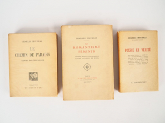 Vente aux enchères MAURRAS (Charles). Le Romantisme féminin. Frontispice, bandeaux et cul