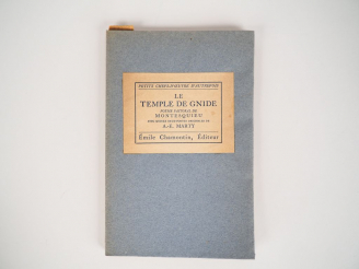 Vente aux enchères MONTESQUIEU. Le Temple de Gnide. Poème pastoral. Avec des eaux-fortes 