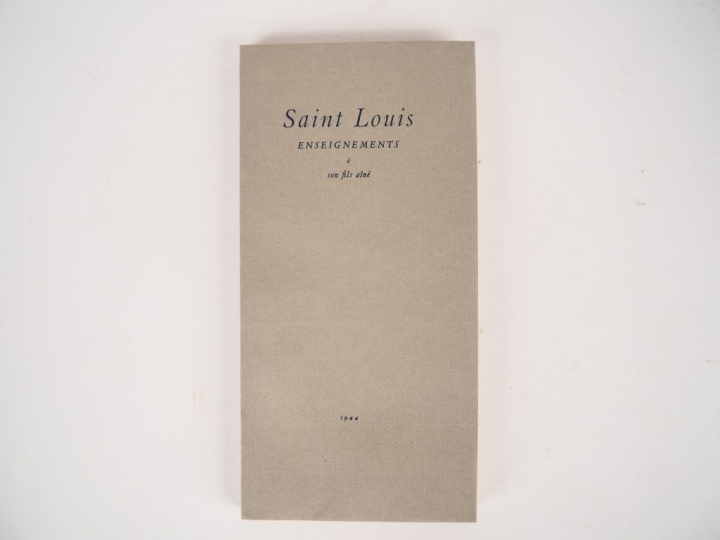 SAINT-LOUIS. Enseignements à son fils aîné. S.n. 1944 in-12 allongé, b