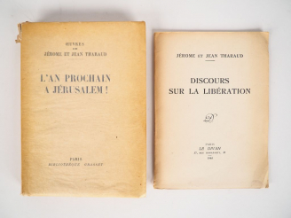 Vente aux enchères THARAUD (Jérome et Jean). L'an prochain à Jérusalem. Paris, Bibliothèq