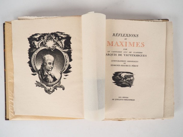 VAUVENARGUES (Marquis de). Reflexions et Maximes. Lithographies origin