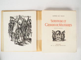 Vente aux enchères VIGNY (Alfred de). Servitude et grandeur militaires. Burins de DECARIS