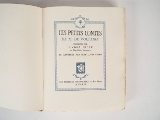 Vente aux enchères VOLTAIRE. Les petits contes, présentés par André Billy et illustrés pa