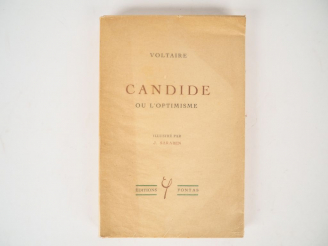 Vente aux enchères VOLTAIRE. Candide ou l'optimisme. Illustré par J. SARABEN. Périgueux, 