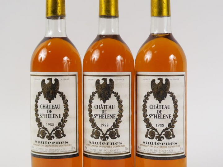 3 BOUTEILLES CHÂTEAU DE SAINTE HELENE SAUTERNES - 1988