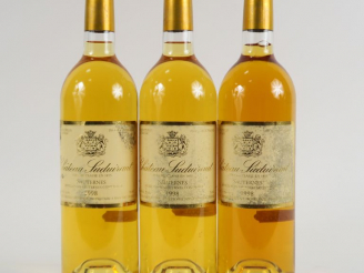 Vente aux enchères 3 BOUTEILLES CHÂTEAU SUDUIRAUT 1er CC SAUTERNES - 1998 - ELT
