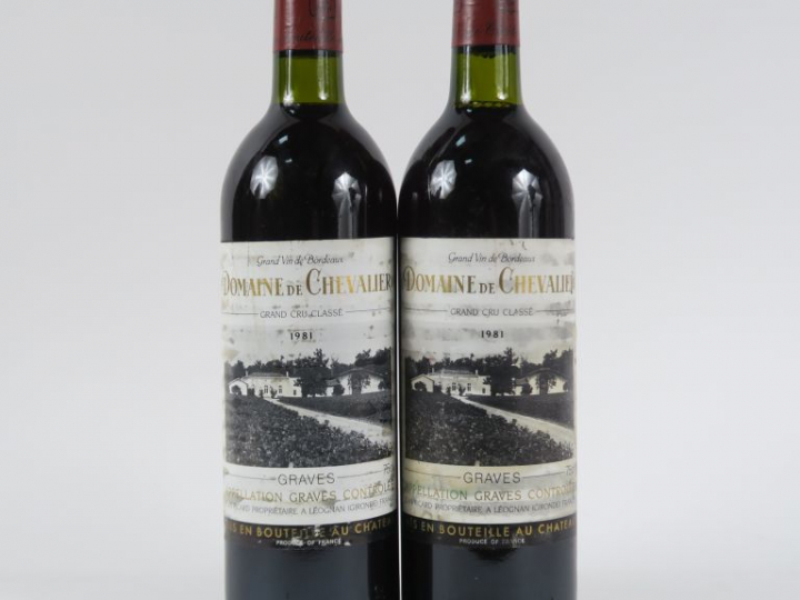 2 BOUTEILLES DOMAINE DE CHEVALIER GCC GRAVES - 1981 - BG/ELF