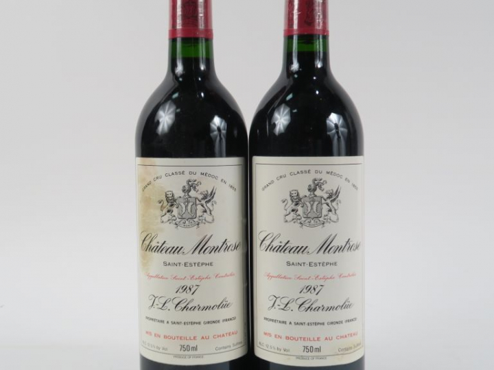2 BOUTEILLES CHÂTEAU MONTROSE GCC ST ESTEPHE - 1987 - 1 ETLT