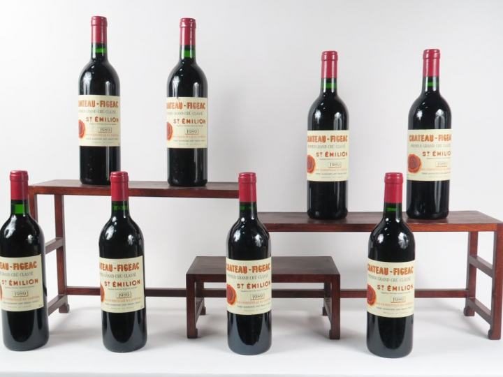 8 BOUTEILLES CHÂTEAU FIGEAC 1er GCC ST EMILION - 1989