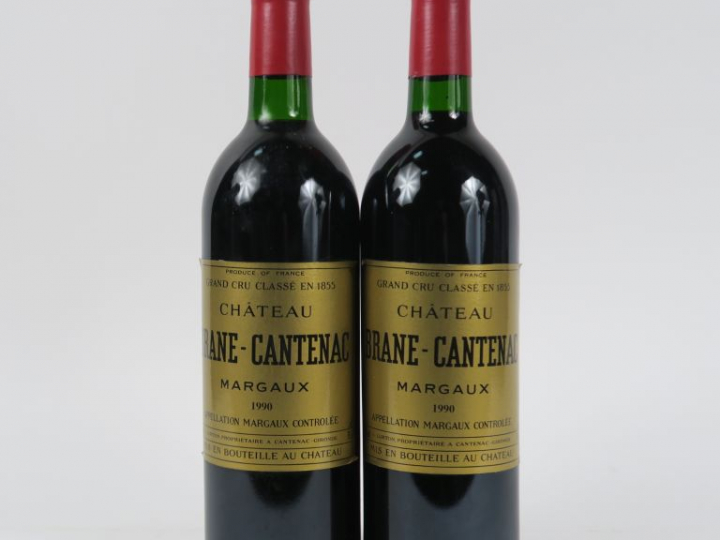 2 BOUTEILLES CHÂTEAU BRANE CANTENAC GCC MARGAUX - 1990 - BG