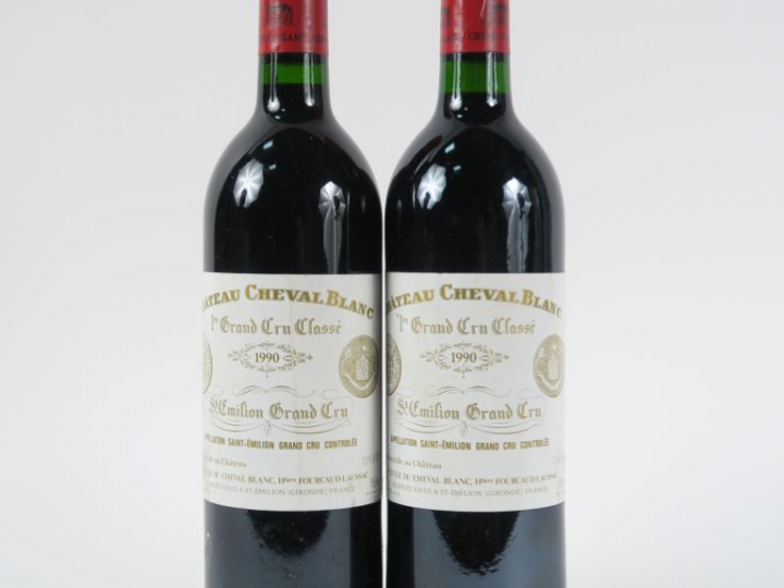 2 BOUTEILLES CHÂTEAU CHEVAL BLANC 1er GCC ST EMILION - 1990