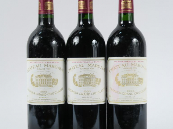 3 BOUTEILLES CHÂTEAU MARGAUX 1er GCC MARGAUX - 1990