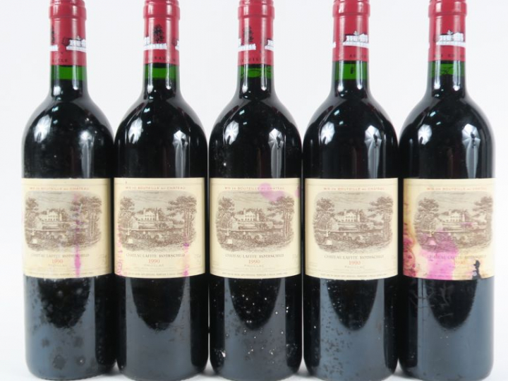 5 BOUTEILLES CHÂTEAU LAFITE ROTHSCHILD 1er GCC PAUILLAC - 1990 - 1 EA/