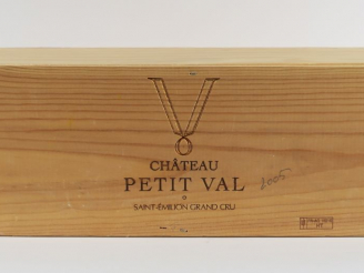 Vente aux enchères 1 DOUBLE MAGNUM (3 L) CHÂTEAU PETIT VAL GC ST EMILION - 2005 - CBO