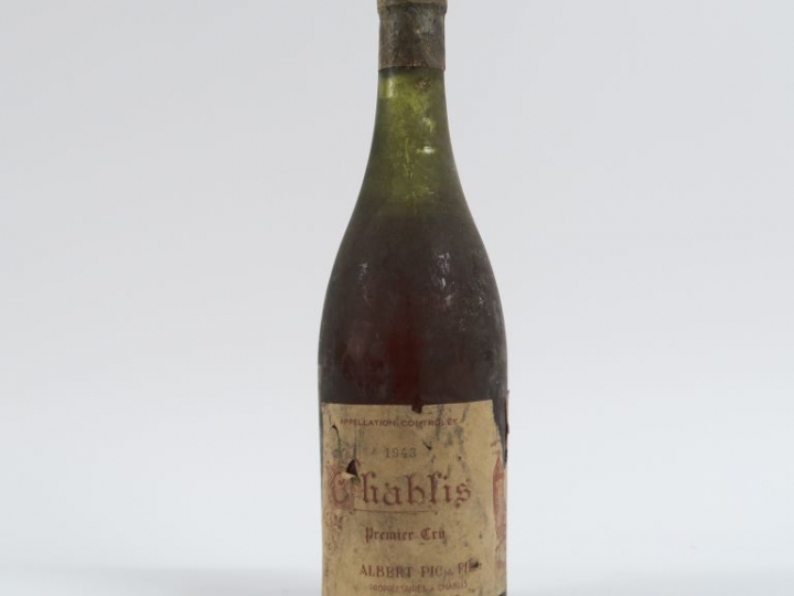 1 BOUTEILLE CHABLIS 1er CRU A. PIC   FILS - 1943 - 7 CM