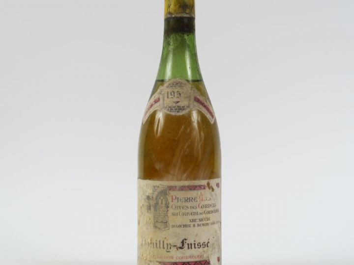 1 BOUTEILLE POUILLY FUISSE CAVE DE CORDELIERS - 1953 - EA/4,5 CM