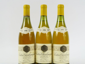 Vente aux enchères 3 BOUTEILLES CORTON CHARLEMAGNE GC DOMAINE LOUIS CHAPUIS - 1988