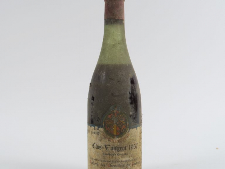 1 BOUTEILLE CLOS VOUGEOT TASTEVINAGE ROBERT MATHIS - 1957 - 6 CM