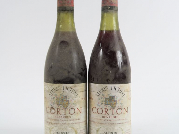 2 BOUTEILLES CORTON RENARDES DOMAINE MARIUS DELARCHE ALEXIS LICHINE - 