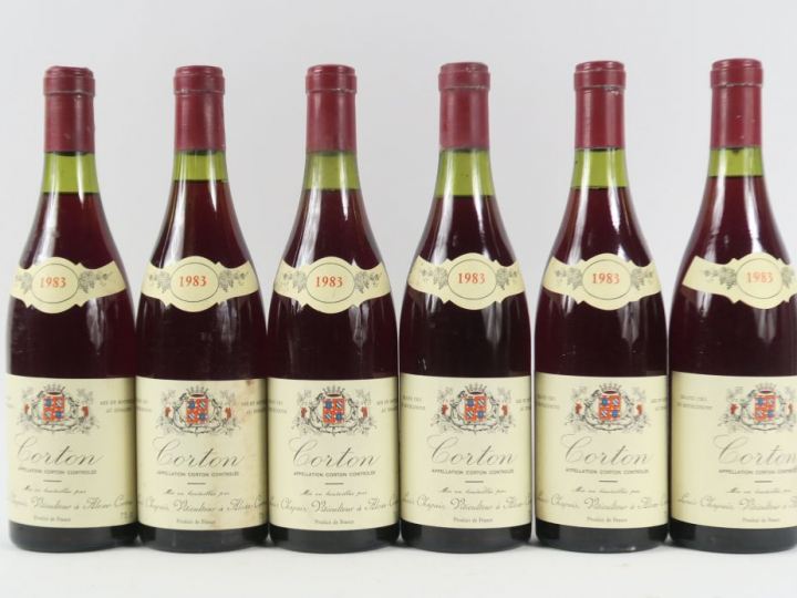 6 BOUTEILLES CORTON GC DOMAINE LOUIS CHAPUIS - 1983