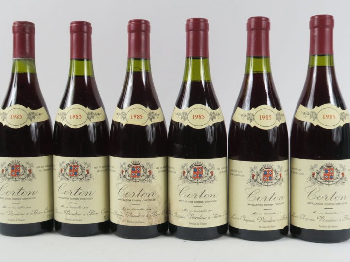 6  BOUTEILLES CORTON GC DOMAINE LOUIS CHAPUIS - 1985