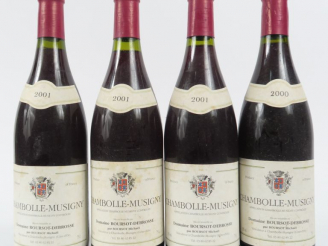 Vente aux enchères 4 BOUTEILLES CHAMBOLLE MUSIGNY BOURSOT DEBROSSE - 1 de 2000/3 de 2001